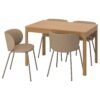 Beigewood Harmony – Table and 4 chairs, oak/Tonerud dark beige, 120/180 cm
