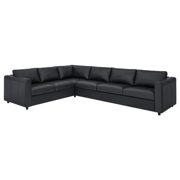 SofaLux CR5 - Corner sofa, 5-seat, Grann/Bomstad black